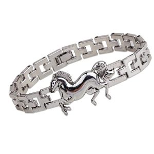 دستبند مردانه نقره با طرح اسب
