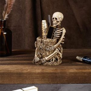 Halloween skeleton pen holder